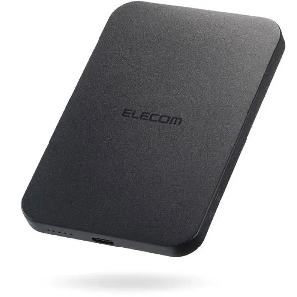 エレコム モバイルバッテリー Slim ワイヤレス リチウムイオン電池 Qi2対応 充電器 5000mAh 20W USB-C ブラック ELECOM EC-C71BK