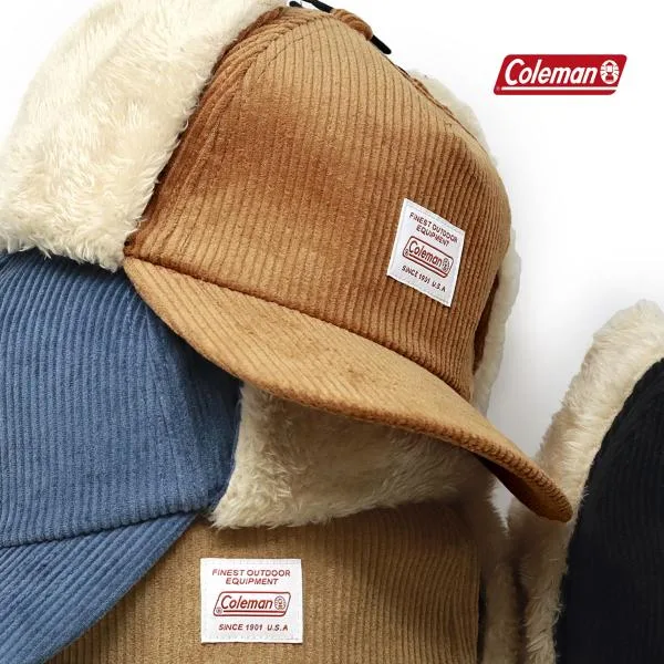 フライトキャップ コーデュロイ 防寒 キャップ 秋冬 coleman キャップ レディース 飛行帽 帽子 オシャレ 保温 帽子 耳あて コールマン 防寒着 ボア ファー
