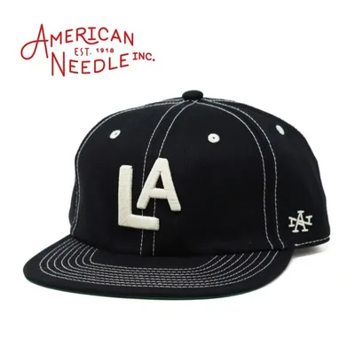 アメリカンニードル キャップ PCL Los Angeles Angels 帽子 American Needle Line Out LAA メンズ ロゴキャップ フラットバイザー ブラック