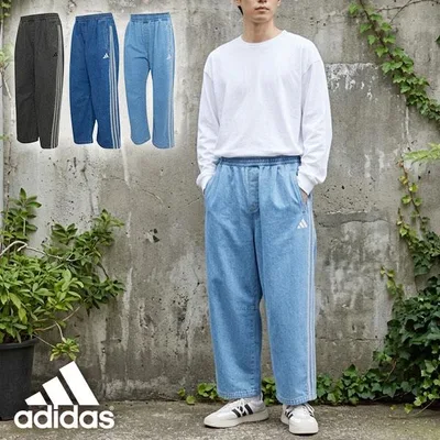 2026秋冬新作 アディダス メンズ オーバーサイズフィット デニム パンツ 下 adidas M STADIUM LOOSE ウォッシュデニムパンツ ワイド 幅広 ジーパン M1919