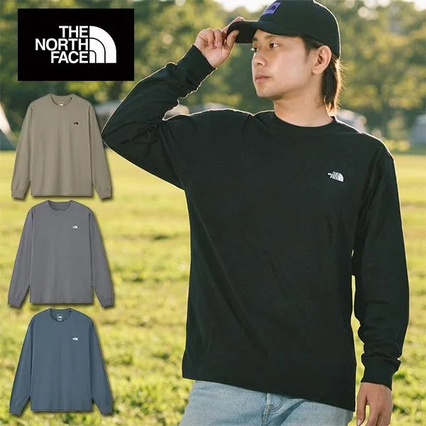 2026秋冬新色 ネコポス発送!小さめロゴ ノースフェイス Tシャツ 生地厚 メンズ 長袖 ロンT THE NORTH FACE フラッシュドライ ヌプシ コットン NT32535