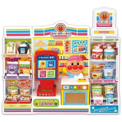セルフレジでおかいもの! おしゃべりいっぱい アンパンマンコンビニ スマートフォン カード コンビニごっこ ごっこあそび 電子レンジ プレゼント ....
