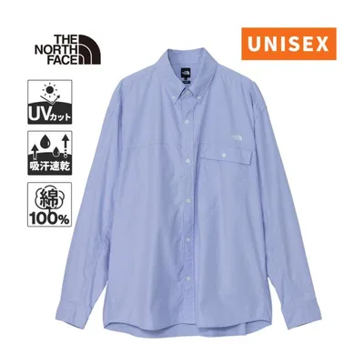 ★最大2,000円OFFクーポン 8日〜12日★ ザ・ノース・フェイス ロングスリーブヌプシオックスフォードシャツ NR62631 SX サックス メンズ レディース