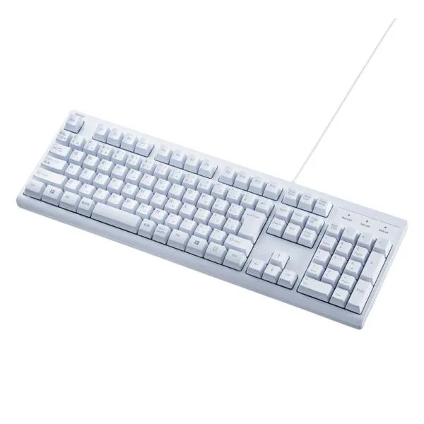 USBキーボード 日本語109 レーザー刻印キー 高耐久設計 ホワイト SKB-109UW サンワサプライ