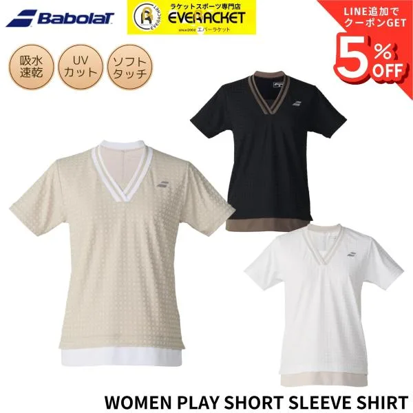 【最短出荷】バボラ BABOLAT ウエア ウェア PLAY SHORT SLEEVE SHIRT Tシャツ BWG6376 バドミントン・テニス 2026FW B-4
