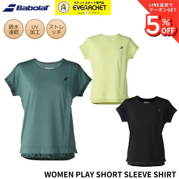 【最短出荷】バボラ BABOLAT ウエア ウェア PLAY SHORT SLEEVE SHIRT Tシャツ BWP6571 バドミントン・テニス 2026FW B-4