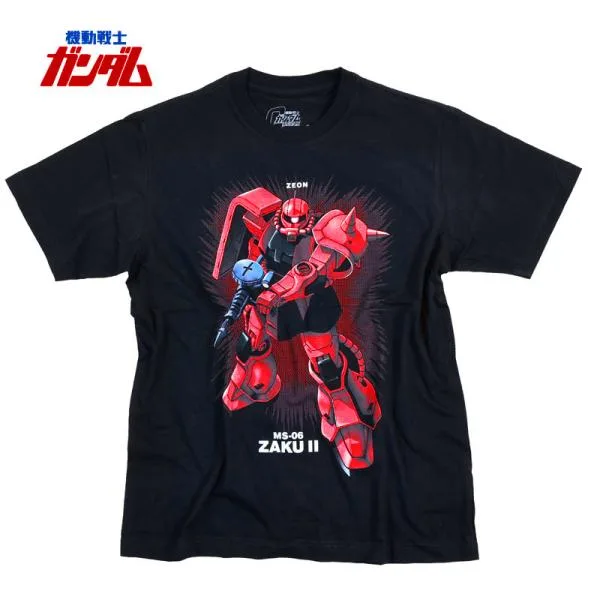 シャア専用 ザク ガンダム Tシャツ メンズ ZAKU 半袖 グッズ 機動戦士ガンダム プリント 逆輸入 アニメ ブラック 黒 父の日 誕生日プレゼント ギフト
