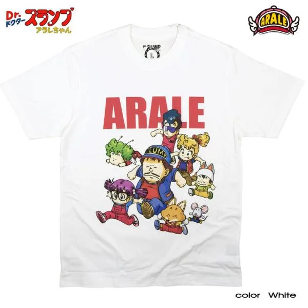 ドクタースランプ アラレちゃん Tシャツ メンズ アニメ 半袖 レディース ホワイト キャラクター グッズ 可愛い コレクター がっちゃん プレゼント ペアルック