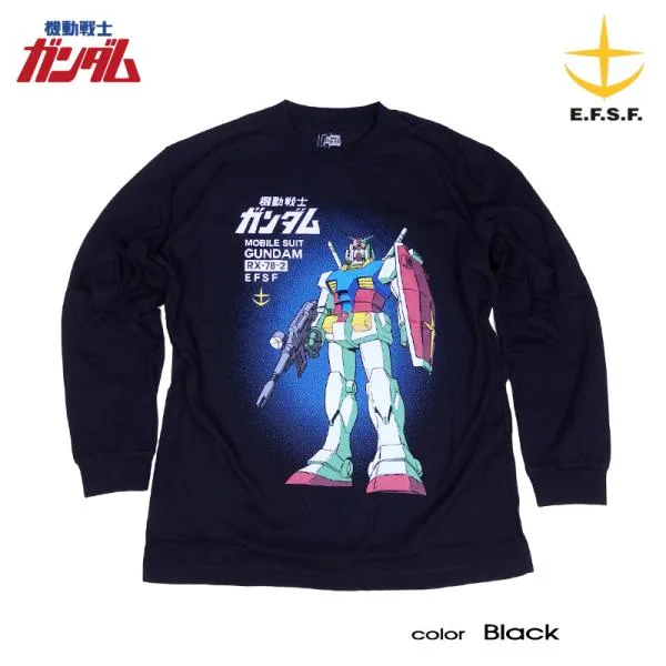 機動戦士ガンダム ロンT 長袖シャツ RX-78-2 GUNDAM 地球防衛軍 モビルスーツ ザク シャア ジオング グッズ プレゼント メンズ 逆輸入 アニメ OTAKU クリスマス