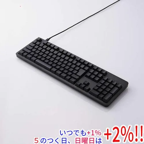 ELECOM エレコム Leggero USB有線メカニカル フルキーボード TK-MC51UKPBK 静音赤軸 ブラック【いつでも+1%!5のつく日と日曜日は+2%!】 爆買