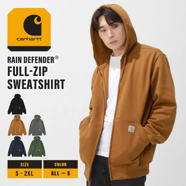 Carhartt カーハート ジップアップパーカー メンズ 裏起毛 大きいサイズ スウェット ブランド 厚手 ヘビーウェイト 無地 アメカジ 100614 USAモデル