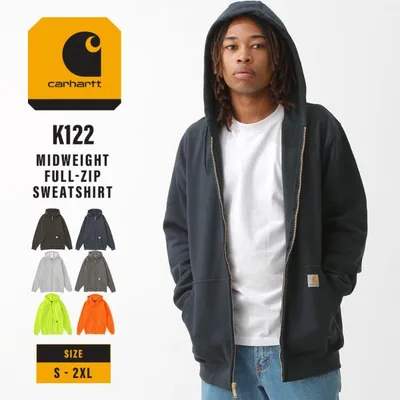 Carhartt カーハート パーカー K122 メンズ 大きいサイズ ゆったり ジップアップ スウェット 裏起毛 無地 ブランド USAモデル 爆買