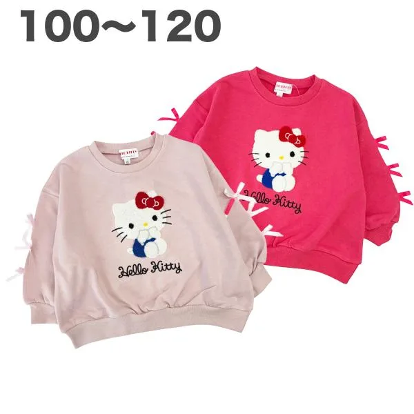 サンリオ ハローキティ サガラ刺繍 トレーナー 裏毛 長袖 秋 冬 春 キッズ 子供 服 女の子 100 110 120 130 キャラクター グッズ
