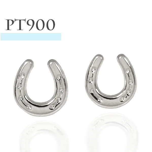 Pt900 プラチナ ホースシュー 馬蹄 ピアス