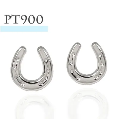 Pt900 プラチナ ホースシュー 馬蹄 ピアス