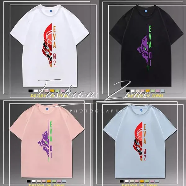 送料無料◆ 新世紀エヴァンゲリオン 風 エウァンゲリオン1号機/ 2号機 半袖 Tシャツ 大人気 キャラクターグッズ 周辺 通気 吸汗 速乾
