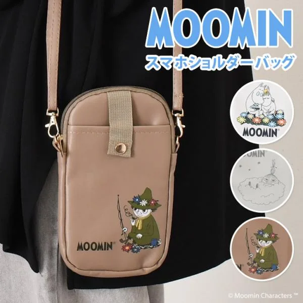 スマホショルダーバッグ レディース 斜めがけ 縦型 軽い ムーミン moomin サコッシュ ポシェット ポーチ キャラクター グッズ 縦型