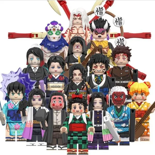 《16体セット》鬼滅の刃 ミニフィギュア ブロック レゴ互換(WM6162&6163)