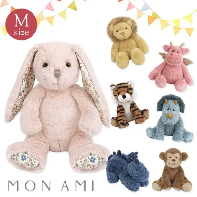 MON AMI Monami ของเล่นตุ๊กตาขนาด M จากต่างประเทศสัตว์ของเล่นแรกสไตล์น่ารักเด็กถ่ายภาพเด็กของขวัญของขวัญวันเกิด