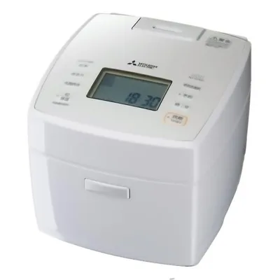 炊飯器 IHジャー 月白 げっぱく 5.5合 NJ-VS10G MITSUBISHI 三菱 備長炭コート 炭炊釜 2層厚釜 大火力 可変超音波吸水 連続沸騰 ホワイト NJ-VS10G-W ◆宅