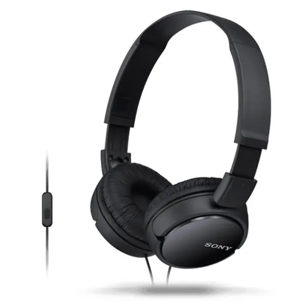 ヘッドホン 折り畳み式 MDR-ZX110AP SONY ソニー 有線 密閉ダイナミック型 3.5mmミニプラグ リモコン マイク付 並行輸入品 ブラック MDR-ZX110AP/BZ ◆コ