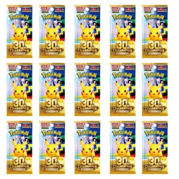 9月16日発売 ばら売り 15パック レビュー特典付き ポケモンカードゲーム MEGA 拡張パック 30th CELEBRATION BOX 30周年 セレブレーション BOX ボックス