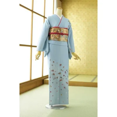 訪問着 レンタル 卒業式 母 着物 ブルーグレー紅型宝尽くし 《身長》150cm〜162cm位 着物レンタル 結婚式 入学式 卒業式 七五三 お宮参り 母親 ママ 母