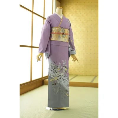 訪問着 レンタル 卒業式 母 着物 藤色グレーぼかし秋の調べ 身長 150cm〜165cm位 着物レンタル 結婚式 入学式 卒業式 七五三 お宮参り 女性 母親