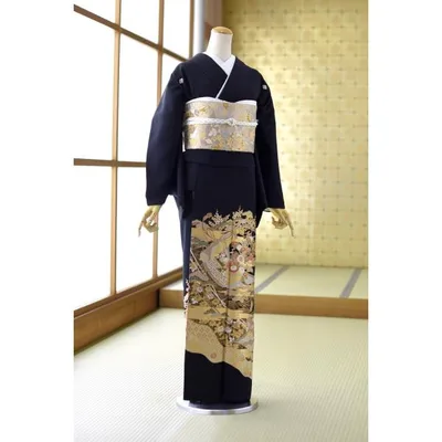 留袖とモーニング同時注文で10%OFF 留袖 レンタル 結婚式 絵巻四季の寿ぎ 身長 151cm〜163cm位 黒留袖 高級 正絹 着物レンタル 母親 黒留袖レンタル