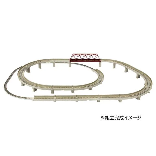 鉄道模型 電車 レール 高架橋付き プラモデル ジオラマ 対象年齢15歳〜 玩具 室内 コレクション 趣味 レールセットD 単線立体交差セット