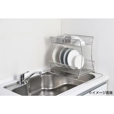 水切りラック カゴ スライド式 ステンレス 洗い物 食器 キッチン用品 パール金属 サスティナ 18-8ステンレス製水切りラック2段 スライド式