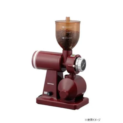 電動コーヒーミル レトロ おしゃれ ダイヤル式 調整 家庭用 カフェ 珈琲 キッチン用品 プレゼント ボンマック コーヒーミル レッド