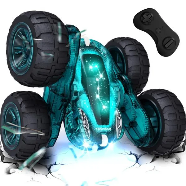 Tecnock ラジコンカー 子供向け USB Type-C直接充電式 スタントカー 360度回転 両面走行 テクノック ラジコン オフロード 4W