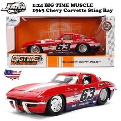 シボレー コルベット 1963 ミニカー 1/24 アメ車 旧車 ダイキャストカー JADATOYS 1:24 1963 Chevy Corvette マッスルカー 車 おもちゃ コレクション 海外輸入品