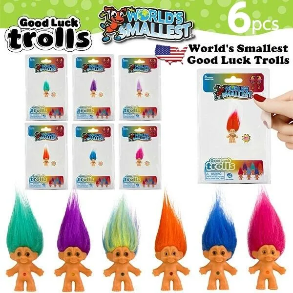 トロール マイクロ フィギュア 6体セット WORLD'S SMALLEST MICRO FIGURE TROLLS アメトイ 妖精 ミニチュア ジオラマ アメリカン雑貨 海外輸入品