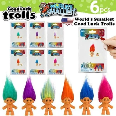 トロール マイクロ フィギュア 6体セット WORLD'S SMALLEST MICRO FIGURE TROLLS アメトイ 妖精 ミニチュア ジオラマ アメリカン雑貨 海外輸入品