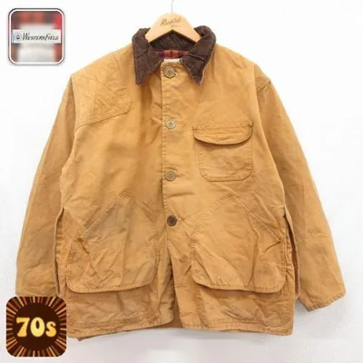 L/古着 モンゴメリーワード 長袖 ハンティング ジャケット メンズ 70年代 70s ブラウン 26aug12