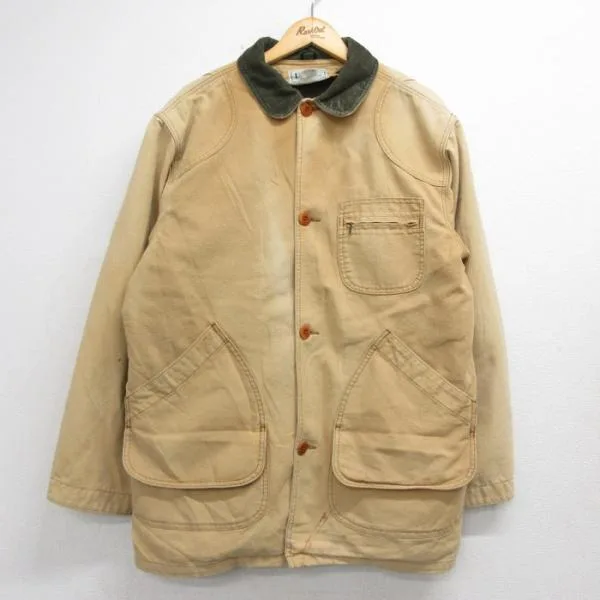 XL/古着 L.L.Bean エルエルビーン 長袖 カバーオール メンズ 90年代 90s ジャケット 大きいサイズ ダック地 ロング丈 ハンティング コット