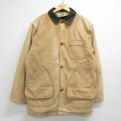 XL/古着 L.L.Bean エルエルビーン 長袖 カバーオール メンズ 90年代 90s ジャケット 大きいサイズ ダック地 ロング丈 ハンティング コット