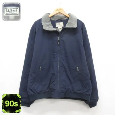 XL/古着 L.L.Bean エルエルビーン 長袖 ジャケット ナイロン メンズ 90年代 90s ネイビー 26sep07
