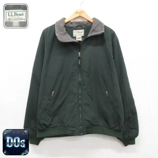 XL/古着 L.L.Bean エルエルビーン 長袖 ジャケット フルジップ ナイロン メンズ 00年代 00s カーキ 26sep07