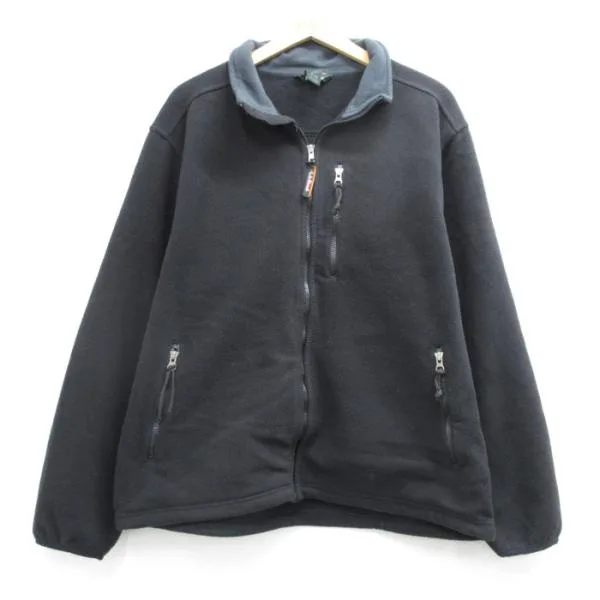 L/古着 L.L.Bean エルエルビーン 長袖 ジャケット フルジップ メンズ フリース ポリエステル ブラック 26oct06
