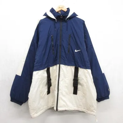 XL/古着 ナイキ NIKE 長袖 ジャケット パーカー メンズ 00年代 00s AIR キルティング 大きいサイズ ネイビー spe 26oct06