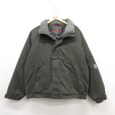 L/古着 Eddie Bauer エディーバウアー 長袖 ジャケット メンズ カーキ 26oct06
