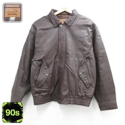 XL/古着 セントジョンズベイ ST.JOHNS BAY 長袖 レザー ジャケット メンズ 00年代 00s フラップポケット ブラウン 26sep11