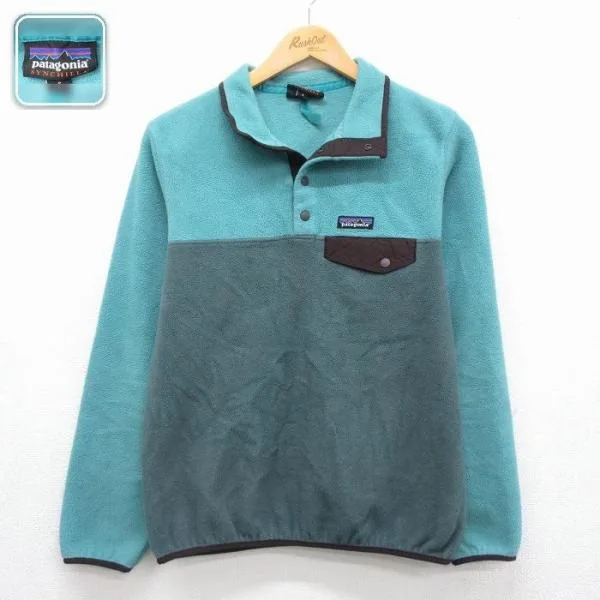 S/古着 パタゴニア patagonia 長袖 ジャケット メンズ スナップT シンチラ ライトブルー 26aug06