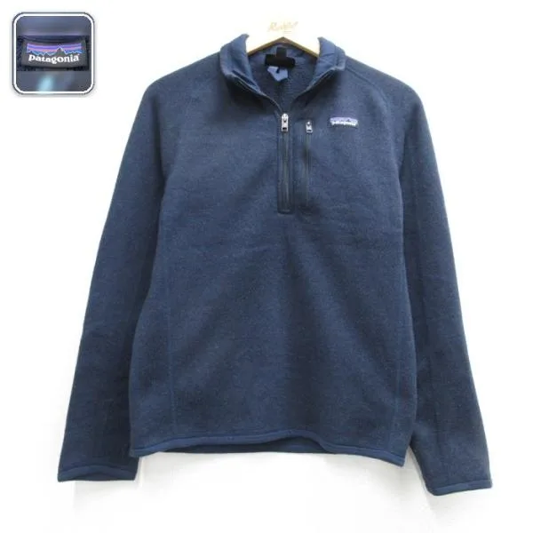 S/古着 パタゴニア patagonia 長袖 ジャケット ハーフジップ メンズ ベターセーター ポリエステル ネイビー 26sep09
