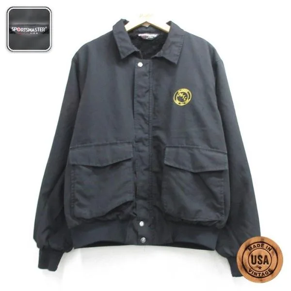 XL/古着 SPORTMASTER 長袖 ジャケット メンズ McGREW MTC フラップポケット USA製 ブラック 26aug25