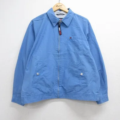 XL/古着 トミーヒルフィガー TOMMY HILFIGER 長袖 ブルゾン スイングトップ メンズ 90年代 90s ジャケット ワンポイントロゴ コットン ライ