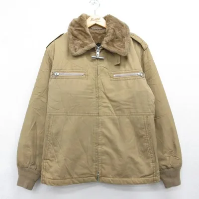 XL/古着 マイティーマック MIGHTY MAC 長袖 ジャケット メンズ 80年代 80s タロン ボア ベージュ 26oct05